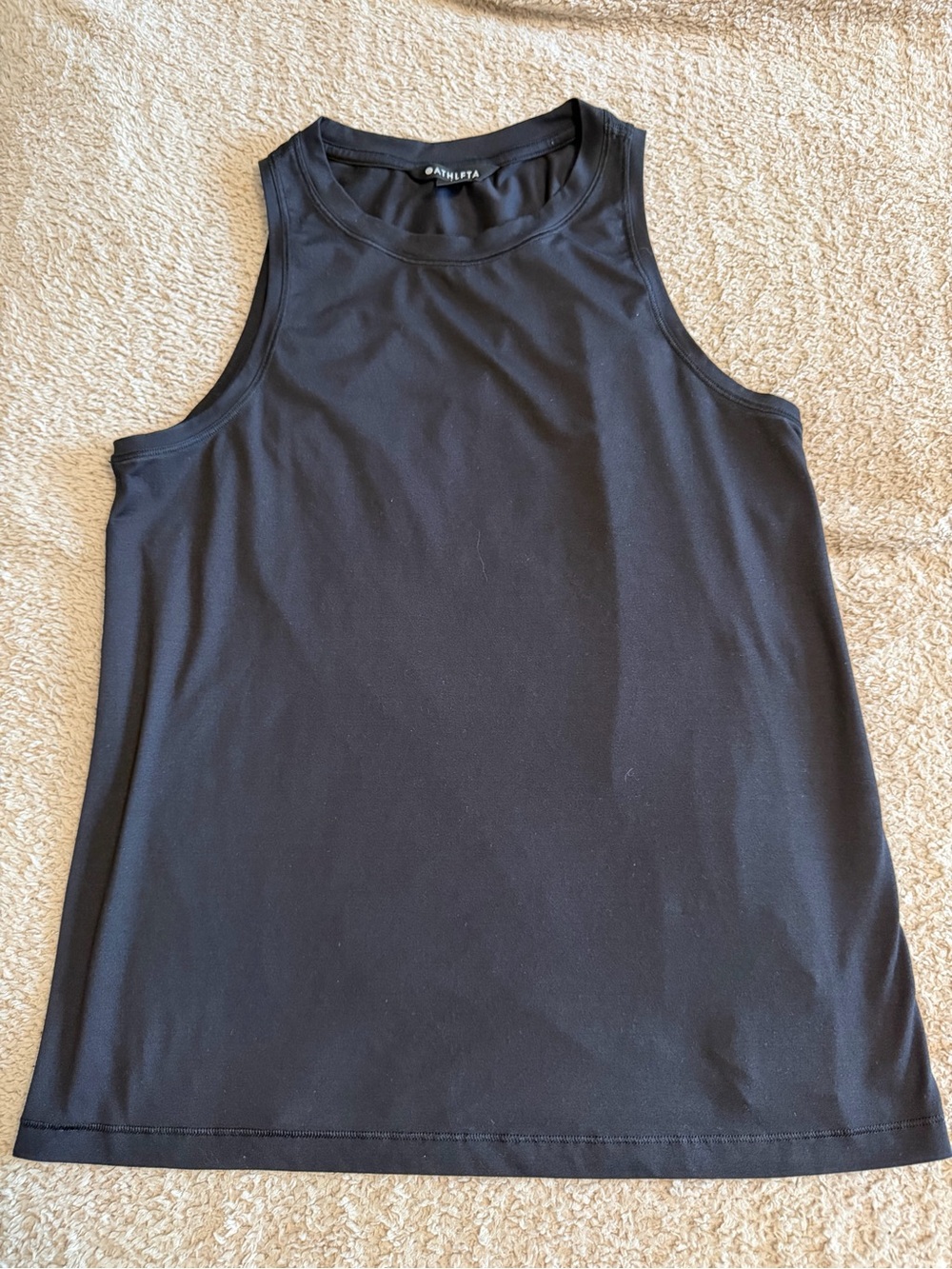 Athleta Black High Neck Performance Tank Top Size Small Petite